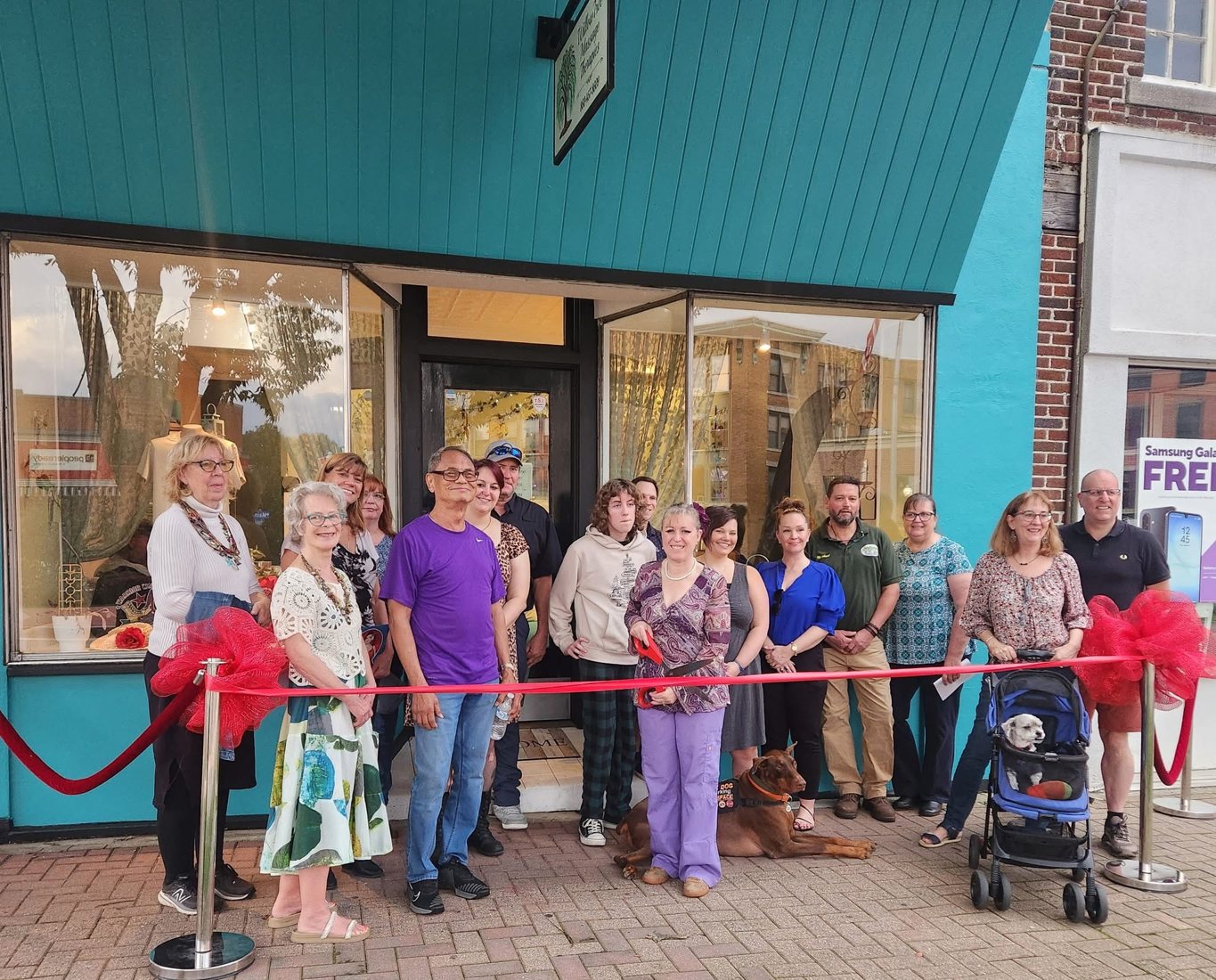 Friends and community members gathered outside Willow Tree for the grand opening.